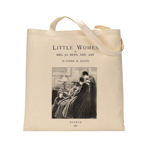 Little Women by Louisa M. Alcott tote bag. Handbag with Little Women book design. Book Bag. Library bag. Market bag