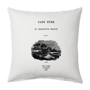 Jane Eyre by Charlotte Brontë  Pillow Cover, Book pillow cover.