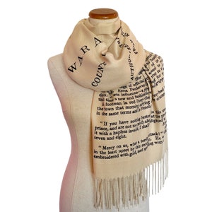 War and Peace by Leo Tolstoy Scarf Shawl Wrap -English version, Book Scarf, Literary scarf, Book scarf, Bookish Outfit. Russian Literature