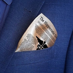 Hippocratic Oath Pocket Square (English Version), Gift for Doctor, Gift for Physician, Dr gift Idea, Graduation Gift for Dr, Physician Gift