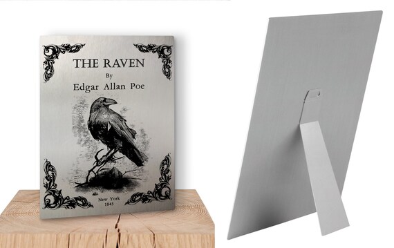 エドガー・アラン・ポー作「大鴉」のメタルパネルウォールアート。詩