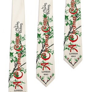 A Christmas Carol by Charles Dickens Necktie, Book Necktie, A Christmas Carol by Charles Dickens Tie, Necktie, Christmas Gift for Men