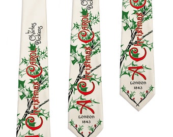 A Christmas Carol by Charles Dickens Necktie, Book Necktie, A Christmas Carol by Charles Dickens Tie, Necktie, Christmas Gift for Men