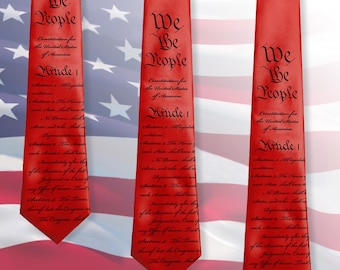 US Constitution Tie, We the People, Necktie with US Constitution. lawmaker gift, legislator gift.