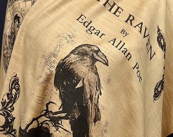 The Raven by Edgar Allan Poe  Shawl Scarf Wrap