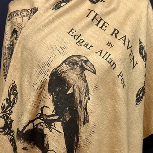 The Raven by Edgar Allan Poe  Shawl Scarf Wrap