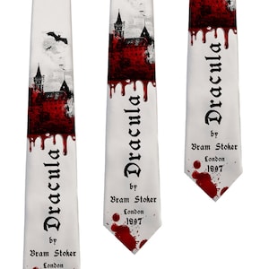 Dracula Necktie, Book Necktie, Dracula by Bram Stoker Tie, Necktie, Literary Gift