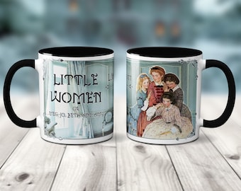 Little Women by Louisa M. Alcott Mug. Coffee Mug with Little Women Title Page design, Book Mug Literary Mug, Book Lover Mug, Librarian gift.