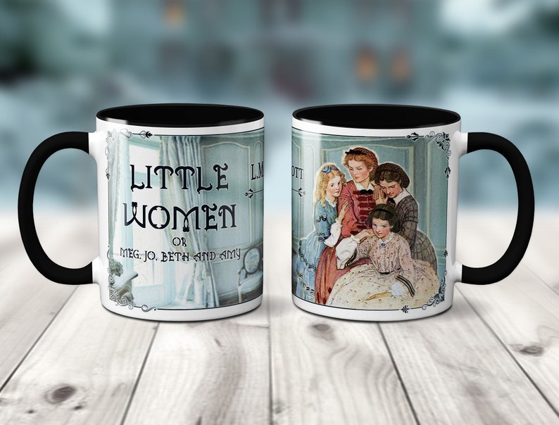 Little Women by Louisa M. Alcott Mug. Coffee Mug with Little Women Title Page design, Literary Mug, Book Lover Mug, Librarian gift. 