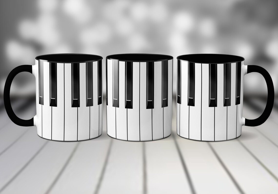 Music Mug Piano Keys Mug Piano Keyboard Mug Musician Mug Etsy