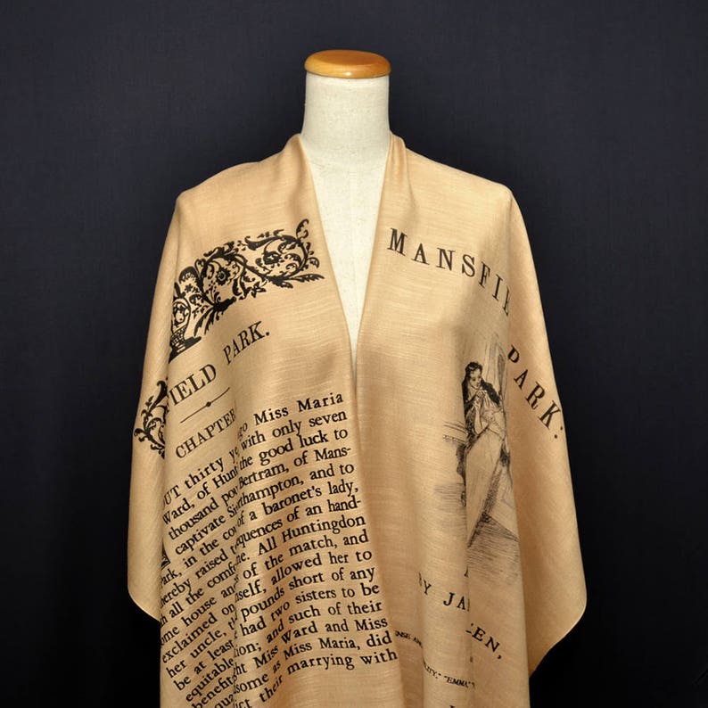 Mansfield Park by Jane Austen Scarf, Shawl, Wrap. Book scarf, Literary gift, Teacher gift, Library, Classic Literature, Fanny Price image 7