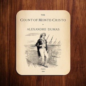 The Count of Monte Cristo by  Alexandre Dumas Mouse pad. Literary Mousepad with Count of Monte Cristo design, Bookish Gift, Literary Gift