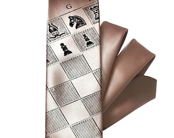 Chess Necktie, Chessboard Tie, Grandmaster Tie. Chess Board Necktie.