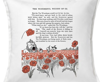 The Wonderful Wizard of Oz Pillow Cover, Book pillow cover.