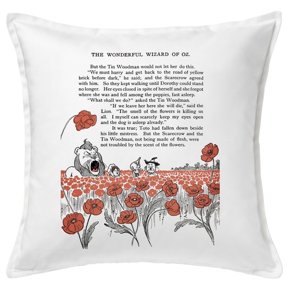 The Wonderful Wizard Of Oz Pillow Cover Book Pillow Cover Etsy