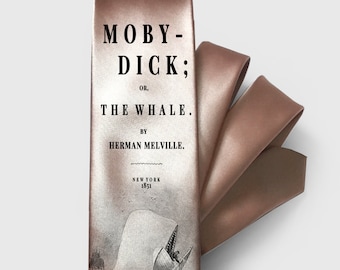 Moby-Dick by Herman Melville Tie, Nautical Literary Gift, Moby-Dick; or, The Whale by Herman Melville Necktie, Elegant Men's Accessory