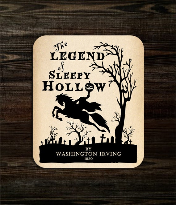 The Legend of Sleepy Hollow by Washington Irving Mouse pad. Literary Mousepad with The Legend of Sleepy Hollow book design, Bookish Gift