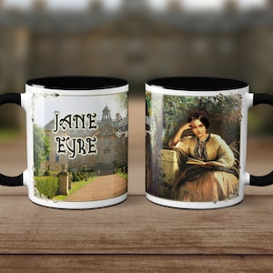 Jane Eyre by Charlotte Brontë Mug. Coffee Mug with Jane Eyre book design, Bookish Gift, Literary Mug.