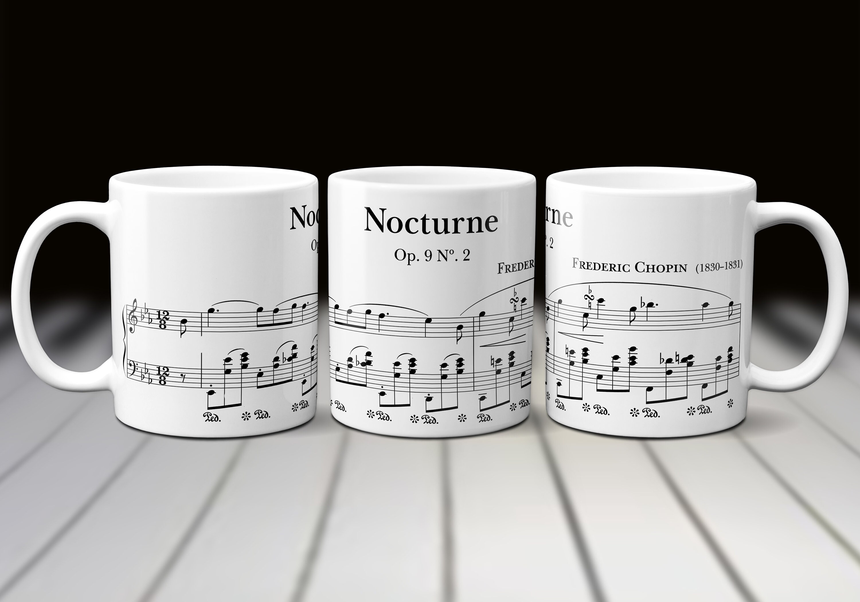 Music Mug, Claude Debussy, Frederic Chopin, Antonio Vivaldi Music Mug, Claude Debussy, Frederic Chopin, Antonio Vivaldi
