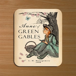 Anne of Green Gables von Lucy Maud Montgomery Mouse pad. Literarisches Mousepad mit Anne of Green Gables Buchdesign, Buchgeschenk, Literarisches Geschenk