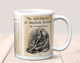 Sherlock Holmes Mug, The Adventures of Sherlock Holmes by Arthur Conan Doyle Mug, Bookish Gift for Men, Literary Gift Mug, Literature Mug