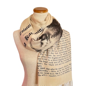 Anna Karenina by Leo Tolstoy Scarf/Shawl/Wrap English version. Literary Scarf, Book Scarf, Bookish Gift, Classical Literature. image 1