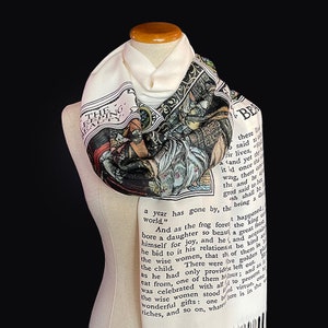 Sleeping Beauty Scarf Shawl Wrap. Book scarf, Literary scarf, Classic Literature, Brothers Grimm fairy tale image 2