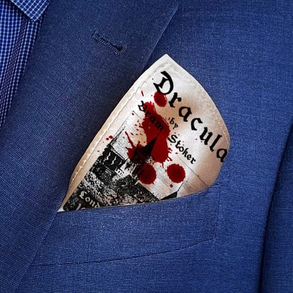 Dracula Pocket Square, Book Pocket Square, Dracula by Bram Stoker Pocket Square, Literary Gift.