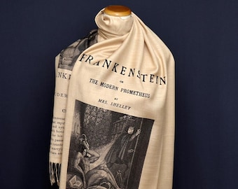 Frankenstein by Mary Shelley Shawl Scarf Wrap. Frankenstein; or, The Modern Prometheus by Mary Shelley Scarf. Book scarf, Bookish Gift.