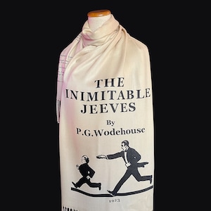 The Inimitable Jeeves by P.G. Wodehouse Scarf Shawl Wrap. Literary Gift, Book Scarf, Bookish outfit, Bookworm.