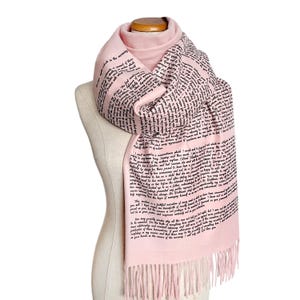 Bufanda con la carta de Mr. Darcy de Orgullo y Prejuicio: regalo de Jane Austen, bufanda literaria para mujer, chal para amantes de la lectura con la carta de Darcy, regalo de libros.