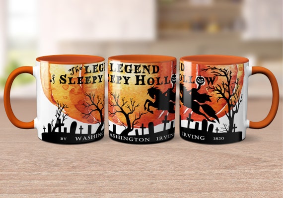 The Legend of Sleepy Hollow by Washington Irving Mug. Coffee Mug with Legend of Sleepy Hollow book design, Bookish Gift, Literary Mug