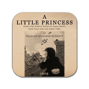 A Little Princess by Frances Hodgson Burnett Coaster. Coffee Mug Coaster with A Little Princess book design, Bookish Gift, Literary Gift