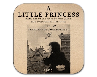 A Little Princess by Frances Hodgson Burnett Coaster. Coffee Mug Coaster with A Little Princess book design, Bookish Gift, Literary Gift