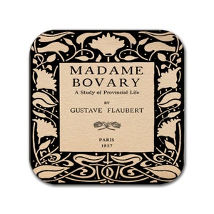 Madame Bovary by Gustave Flaubert Coaster. Coffee Mug Coaster with Madame Bovary book design (English version), Bookish Gift, Literary Gift