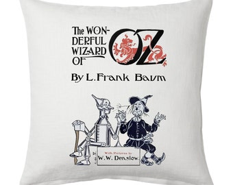 The Wonderful Wizard of Oz Pillow Cover, Book pillow cover.