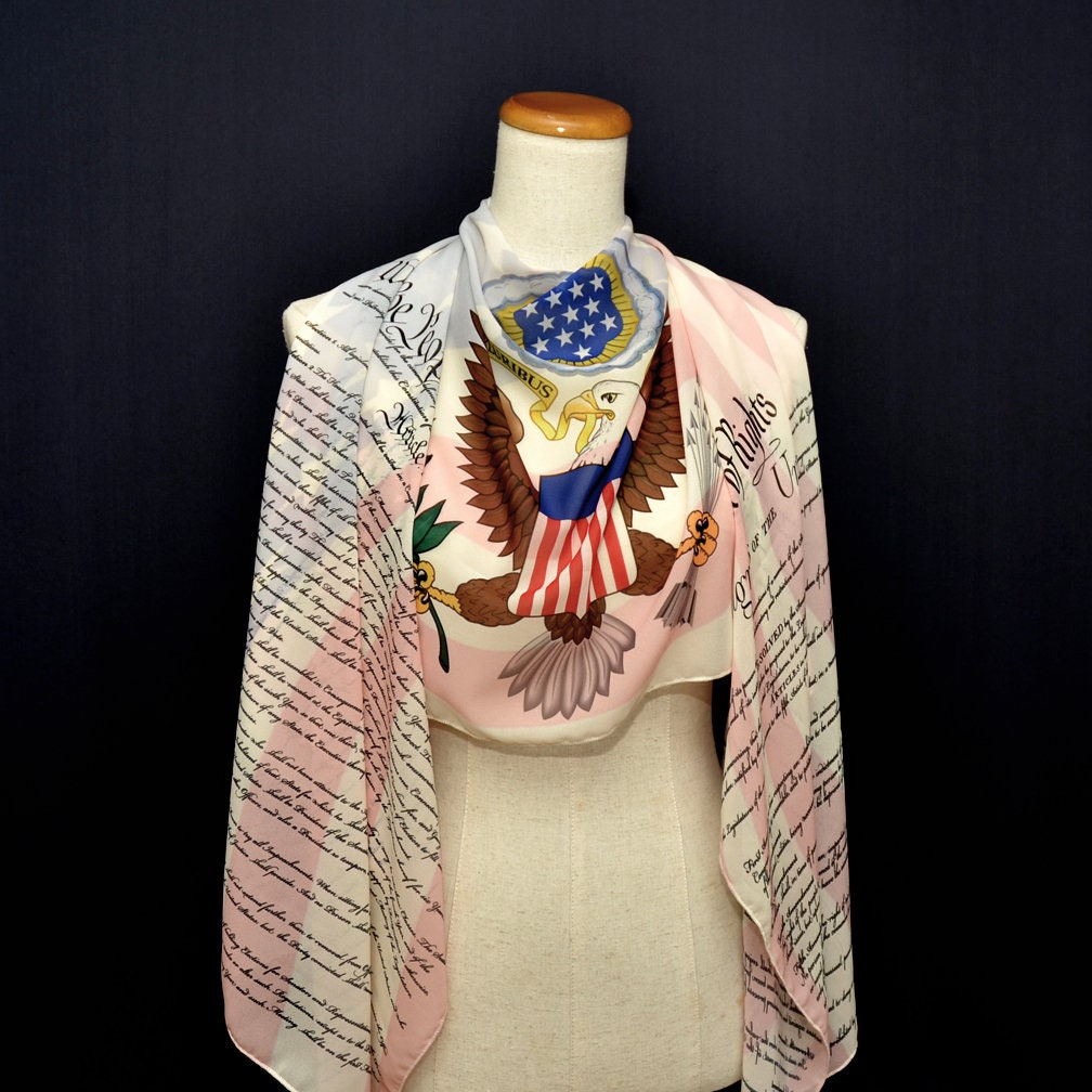 US Constitution and Bill of Rights Chiffon Scarf, We the US Constitution and Bill of Rights Chiffon Scarf, We the