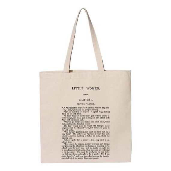 Piccole donne di Louisa M. Alcott borsa tote. Borsa con design del libro Little Women. Borsa del libro. Borsa della biblioteca. Borsa da mercato Etsy Italia