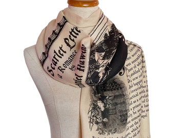 The Scarlet Letter by  Nathaniel Hawthorne Scarf Shawl Wrap, book scarf, Literary scarf, Classic Literature