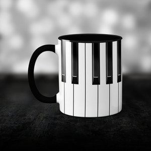 Music Mug, Piano Keys Mug, Piano Keyboard Mug, Musician Mug, Music Teacher Gift.