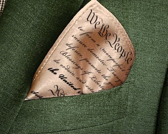 US Constitution Pocket Square, We the People, Pocket Square with US Constitution. lawmaker gift, legislator gift.