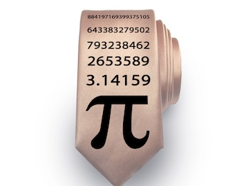 Pi Number Tie, Necktie, Mathematician Gift, Mathematics, Math Teacher Gift.