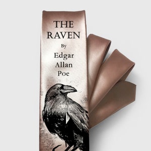 The Raven Necktie, Book Necktie, The Raven by Edgar Allan Poe Tie, Necktie, Literary Gift, Goth Poetry, Gothic Tie, Goth outfit male
