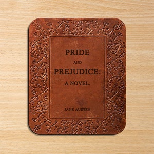 Pride and Prejudice by Jane Austen Mouse pad. Literary Mousepad with Pride and Prejudice book design, Bookish Gift,Literary Gift,Jane Austen