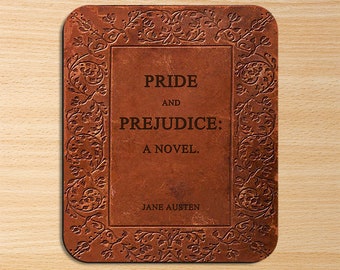 Pride and Prejudice by Jane Austen Mouse pad. Literary Mousepad with Pride and Prejudice book design, Bookish Gift,Literary Gift,Jane Austen