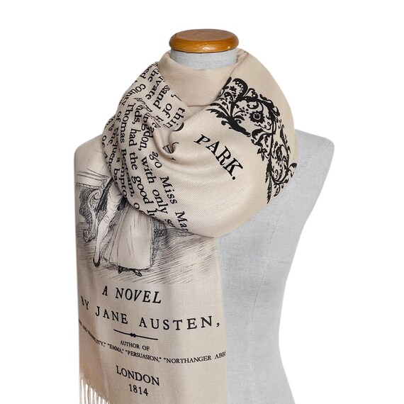 Mansfield Park by Jane Austen Scarf Shawl Wrap, Literary Gift 