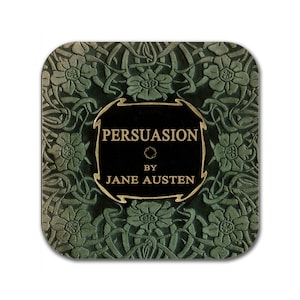 Persuasion by Jane Austen Coaster. Coffee Mug Coaster with Persuasion book design, Bookish Gift, Literary Gift