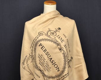 Persuasion  by Jane Austen Scarf Shawl Wrap, Book scarf