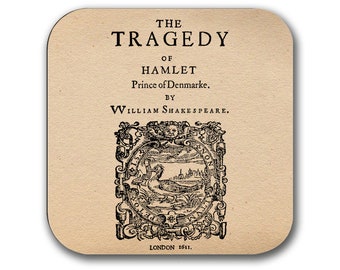 William Shakespeare Coaster: The Tragedy of Hamlet. Kaffeebecher Untersetzer mit Shakespeares Hamlet-Spiel-Design