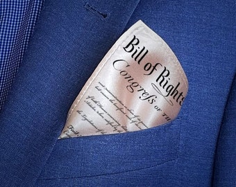 Bill of Rights Pocket Square, Pocket Square with Bill of Rights. lawmaker gift, legislator gift.